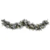 6’ X 8" Pre-Lit Pinecone And Berries Artificial Christmas Garland, Clear LED Lights