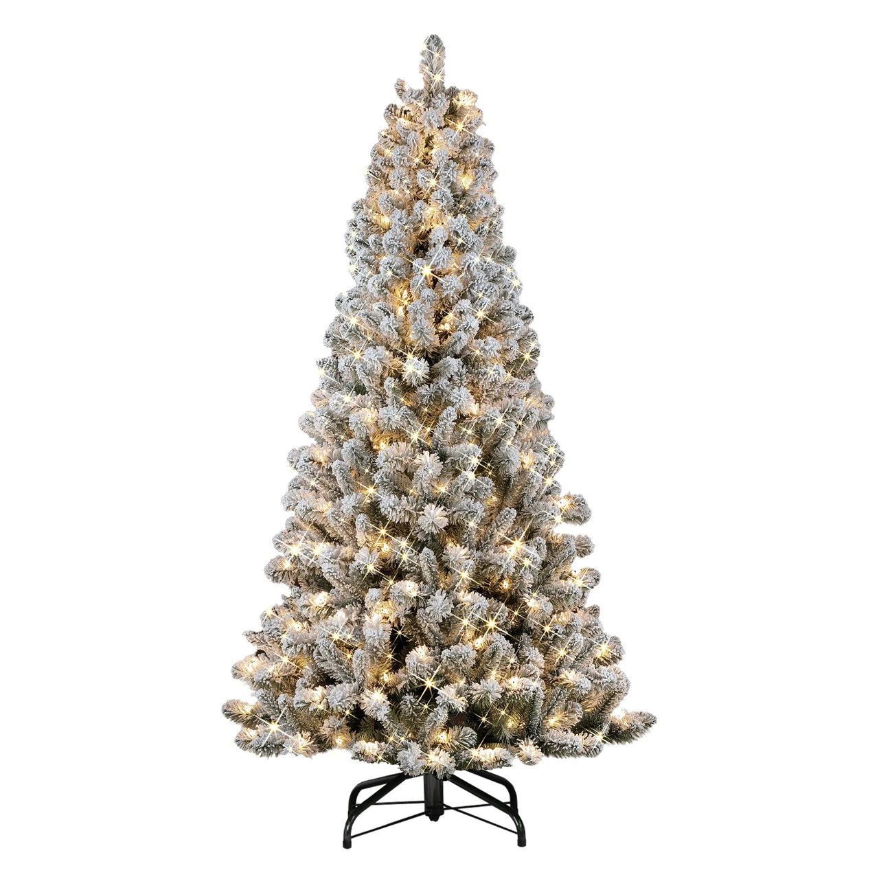 6.5’ Pre-Lit Virginia Pine Flocked Puleo International Artificial Christmas Tree - Clear Lights 1 6.5’ Pre-Lit Virginia Pine Flocked Puleo International Artificial Christmas Tree - Clear Lights