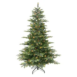 7.5' Pre-lit Aspen Green Fir Artificial Christmas Tree, Color Select LED Lights