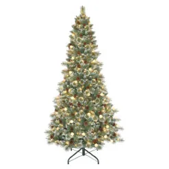 7.5' Pre-lit Medium Pine Artificial Christmas Tree – Warm White LED Lights