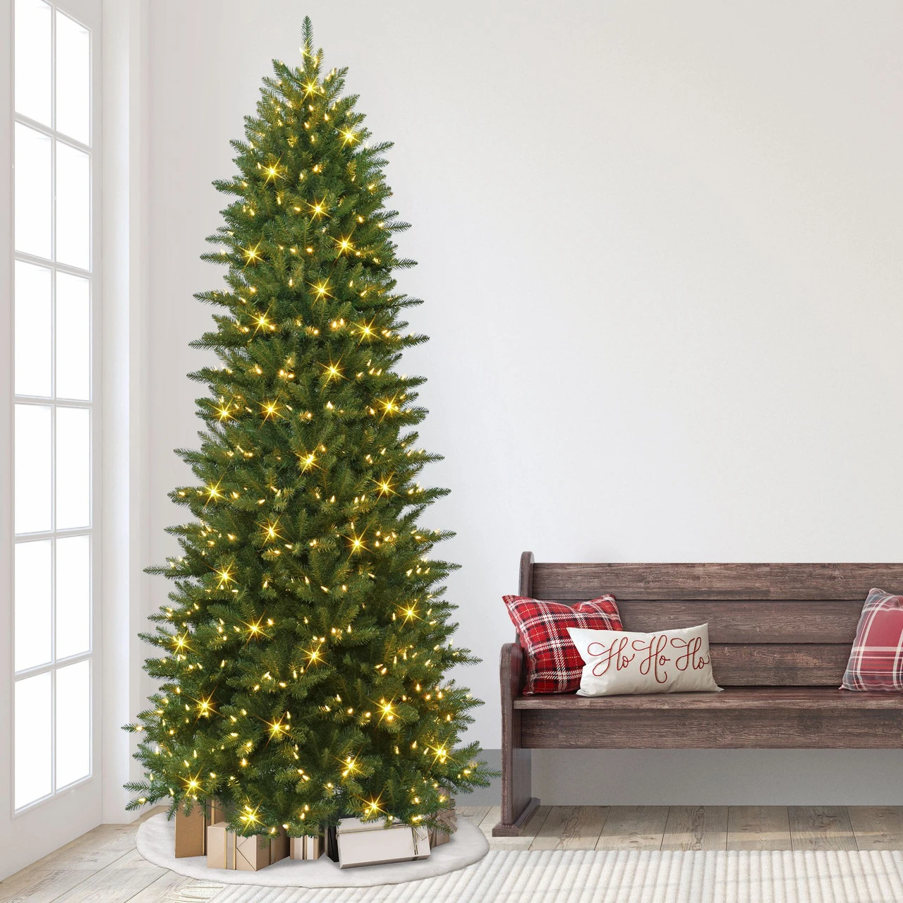 10' Pre-Lit LED Slim Fraser Fir Artificial Christmas Tree, Color Select Lights 2 10' Pre-Lit LED Slim Fraser Fir Artificial Christmas Tree, Color Select Lights - Image 2