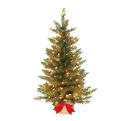 3' Pre-Lit Slim Fraser Fir Artificial Christmas Tree- Clear Lights