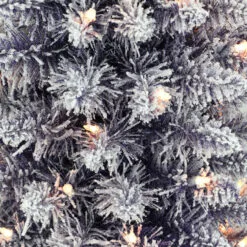 7.5' Pre-lit Flocked Fashion Purple Pencil Artificial Christmas Tree, Clear Lights -Deals Christmas decorations Store dpul tpf9612 75c3 pp 3 01102.1688154622