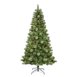 7.5' Pre-Lit Medium Western Pine Artificial Christmas Tree, Clear Lights