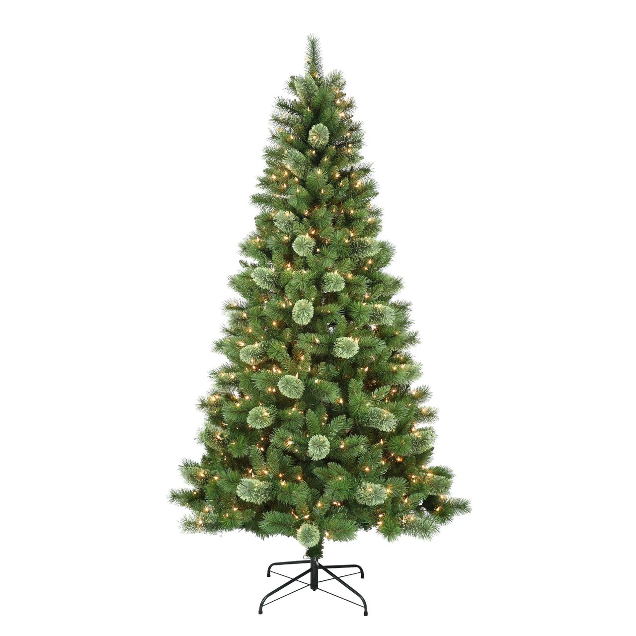 7.5' Pre-Lit Medium Western Pine Artificial Christmas Tree, Clear Lights 1 7.5' Pre-Lit Medium Western Pine Artificial Christmas Tree, Clear Lights