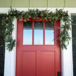 9' Battery Operated Green Rustic White Berry LED Artificial Christmas Garland - Warm Clear Lights -Deals Christmas decorations Store dvlc v 20686 003 97862.1667533494