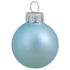 40ct Baby Blue Matte Glass Christmas Ball Ornaments 1.25" (30mm)