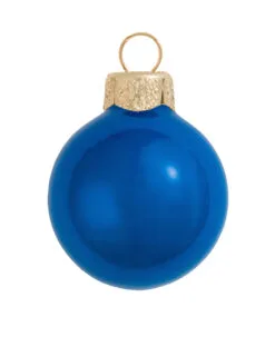 2ct Pearl Cobalt Blue Glass Ball Christmas Ornaments 6" (150mm)