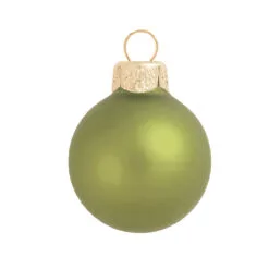 12ct Matte Light Green Glass Ball Christmas Ornaments 2.75" (70mm)