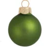 12ct Lime Green Matte Glass Christmas Ball Ornaments 2.75" (70mm)