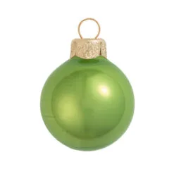 2ct Pearl Lime Green Glass Ball Christmas Ornaments 6" (150mm)