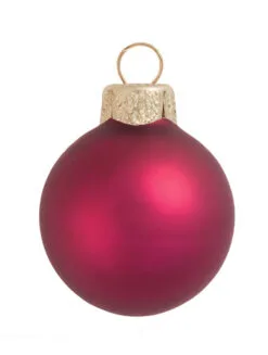 2ct Berry Red Matte Finish Glass Christmas Ball Ornaments 6" (150mm)