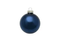 12ct Midnight Blue Shiny Glass Christmas Ball Ornaments 2.75" (70mm)