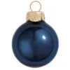 12ct Midnight Blue Pearl Glass Christmas Ball Ornaments 2.75" (70mm)