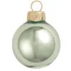 12ct Shale Green And Gold Shiny Glass Christmas Ball Ornaments 2.75" (65mm)
