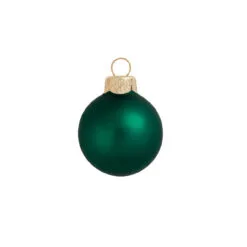 8ct Emerald Green Matte Glass Christmas Ball Ornaments 3.25" (80mm)