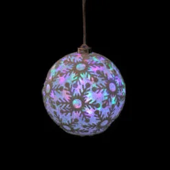 4ct Battery Operated Pre-Lit Silver Glitter Snowflake Christmas Ball Ornaments 6" (150mm) -Deals Christmas decorations Store gerson 242825 3 61591.1667573405