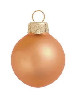 28ct Burnt Orange Glass Matte Christmas Ball Ornaments 2" (50mm)