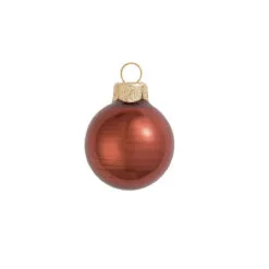8ct Chocolate Brown And Gold Shiny Glass Finish Christmas Ball Ornaments 3.25" (80mm)