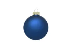 40ct Midnight Blue Matte Finish Glass Christmas Ball Ornaments 1.25" (30mm)