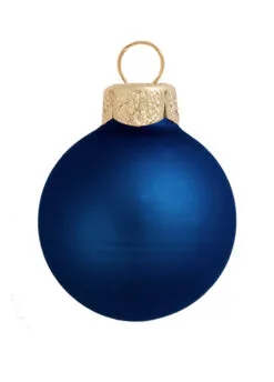 4ct Midnight Blue And Gold Matte Glass Christmas Ball Ornaments 4.75" (120mm)