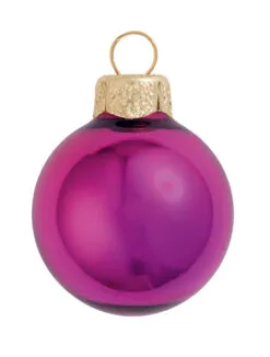 Shiny Raspberry Pink Glass Ball Christmas Ornament 7" (177mm)