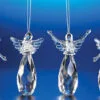 Club Pack Of 24 Clear Icy Assorted Christmas Praising Angel Ornaments 4"