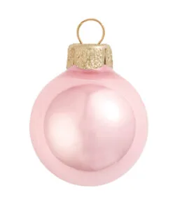6ct Pale Pink Glass Shiny Christmas Ball Ornaments 4" (100mm)