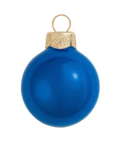 4ct Cobalt Blue Glass Pearl Christmas Ball Ornaments 4.75" (120mm)
