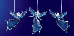 Club Pack Of 36 Blue Icy Crystal Religious Christmas Dancing Angel Ornaments 3.5"