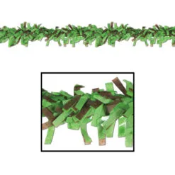 Club Pack Of 24 Light Green And Brown Festive Tissue Festooning Decorations 25'