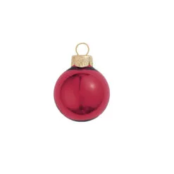 12ct Burgundy Red Glass Pearl Christmas Ball Ornaments 2.75" (65mm)