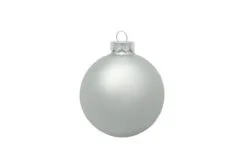 40ct Silver Matte Finish Glass Hanging Christmas Ball Ornaments 1.25" (30mm)