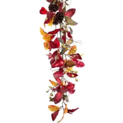 5' X 9.5" Red And Yellow Foliage With Pine Cones Artificial Christmas Garland - Unlit -Deals Christmas decorations Store melrose 60234 3 71622.1667578322