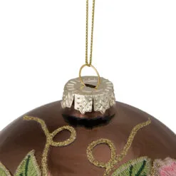 2-Finish Brown And Pink Floral Applique Glass Christmas Ball Ornament 5" (125mm) 6 2-Finish Brown And Pink Floral Applique Glass Christmas Ball Ornament 5" (125mm) -Deals Christmas decorations Store northlight gb26171 1 updated 80786.1667572581