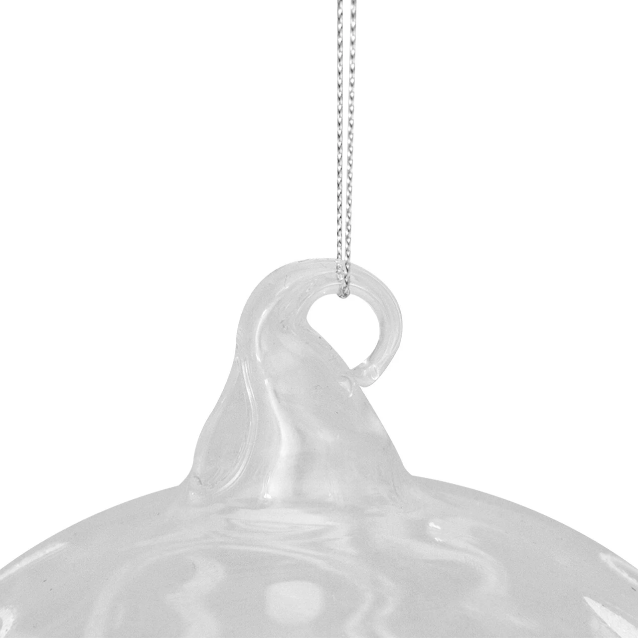 Clear And White "Merry Christmas" Glass Christmas Ball Ornament 4.5" (114mm) 6 Clear And White "Merry Christmas" Glass Christmas Ball Ornament 4.5" (114mm) - Image 6