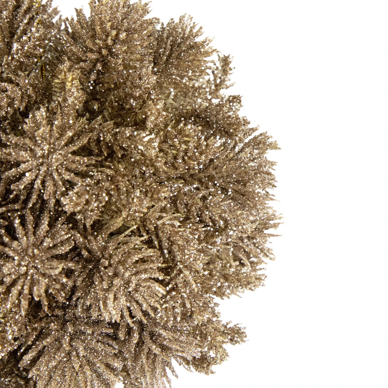 6" Gold Glittered Pine Christmas Ball Ornament 2 6" Gold Glittered Pine Christmas Ball Ornament - Image 2