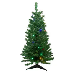 3' Pre-Lit Medium Mixed Classic Pine Artificial Christmas Tree, Multicolor LED Lights