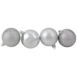 24ct Silver 4-Finish Shatterproof Christmas Ball Ornaments 2.5" (60mm) -Deals Christmas decorations Store northlight lj34921 2updated 87424.1667489751