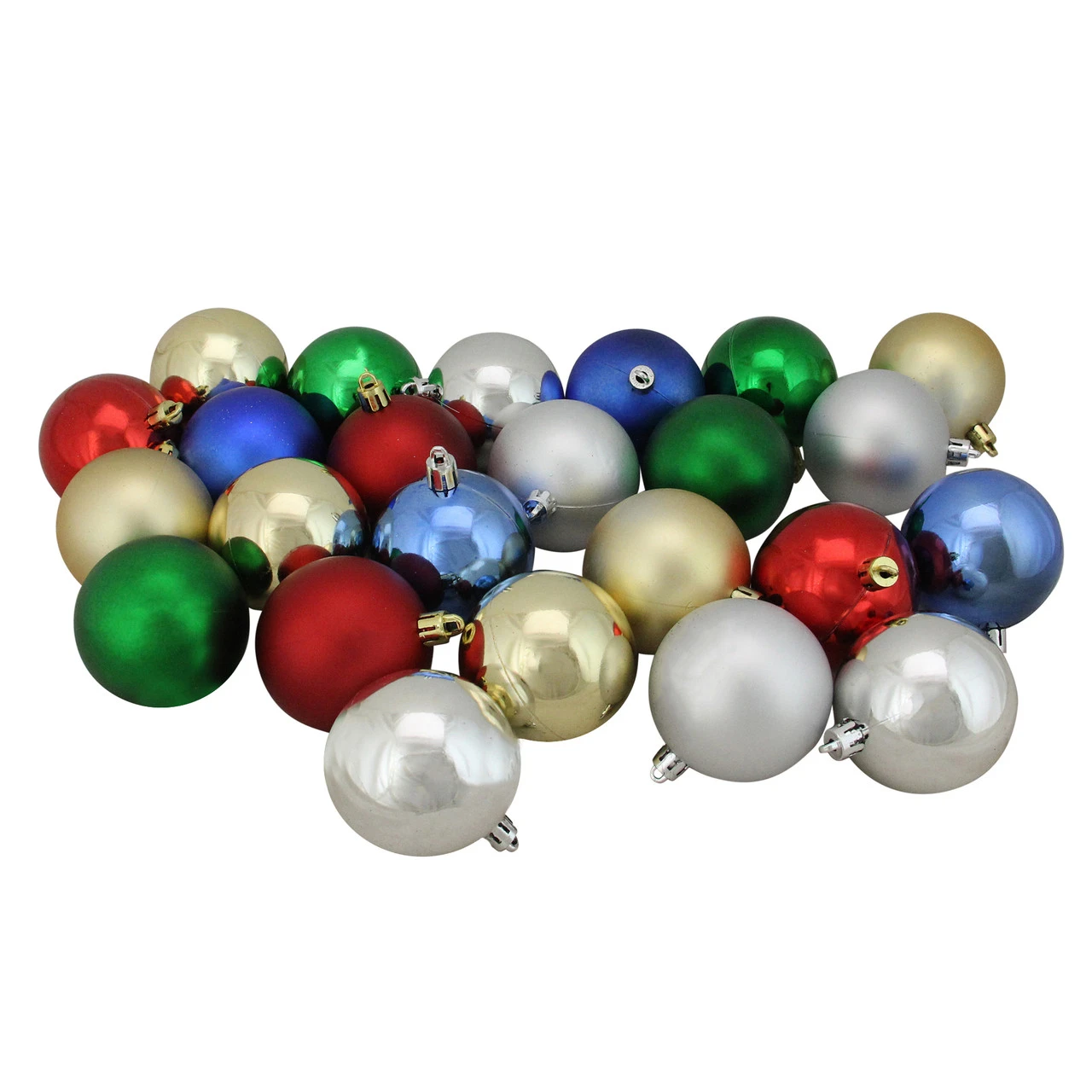 24ct Multi-Color Shatterproof 2-Finish Christmas Ball Ornaments 2.5" (60mm) 1 24ct Multi-Color Shatterproof 2-Finish Christmas Ball Ornaments 2.5" (60mm)
