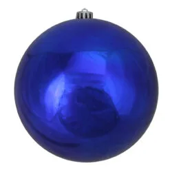 Royal Blue Shatterproof Shiny Christmas Ball Ornament 8" (200mm)