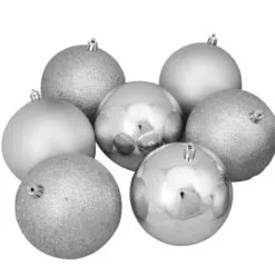 12ct Shatterproof 4-Finish Silver Splendor Christmas Ball Ornaments 4" (100mm) -Deals Christmas decorations Store northlight lj35164 02 25669.1667488433