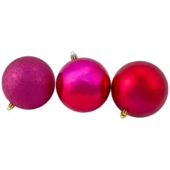 12ct Magenta Pink 4-Finish Shatterproof Christmas Ball Ornaments 4" (100mm) -Deals Christmas decorations Store northlight lj35168 2 43622.1667657752