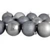 12ct Gray Shatterproof 4-Finish Christmas Ball Ornaments 4" (100mm)