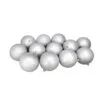 12ct Silver Splendor Shatterproof Matte Christmas Ball Ornaments 4" (100mm)