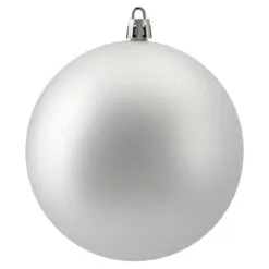 12ct Silver Splendor Shatterproof Matte Christmas Ball Ornaments 4" (100mm) -Deals Christmas decorations Store northlight lj35197 2 82982.1667534125