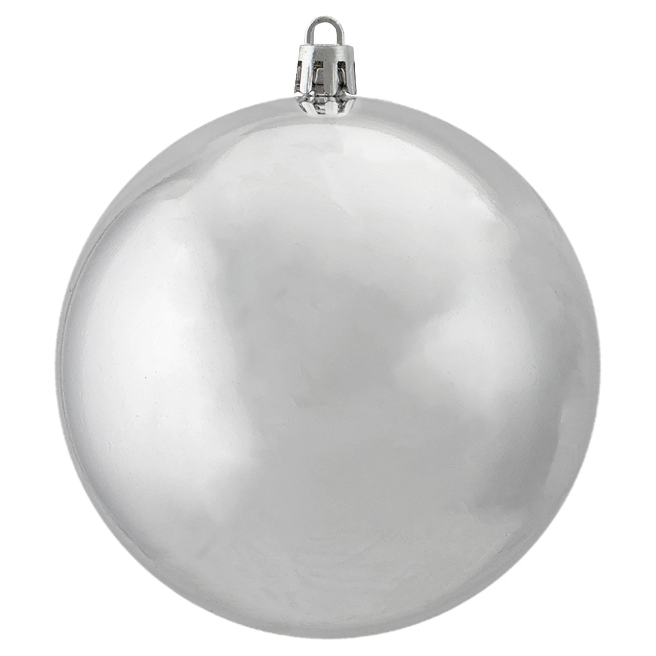 12ct Silver Shatterproof Shiny Christmas Ball Ornaments 4" (100mm) 3 12ct Silver Shatterproof Shiny Christmas Ball Ornaments 4" (100mm) - Image 3