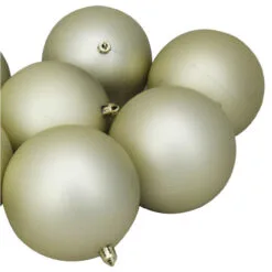 Set Of 12 Champagne Gold Shatterproof Matte Christmas Ball Ornaments 4" -Deals Christmas decorations Store northlight lj35229 03 80256.1667491215