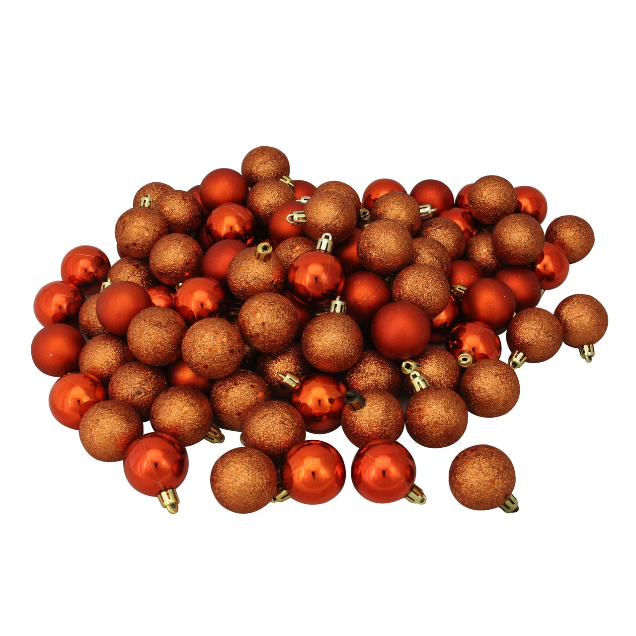 96ct Orange Shatterproof 4-Finish Christmas Ball Ornaments 1.5" (40mm) 1 96ct Orange Shatterproof 4-Finish Christmas Ball Ornaments 1.5" (40mm)