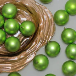 32ct Matte Kiwi Green Shatterproof Christmas Ball Ornaments 3.25" (80mm) -Deals Christmas decorations Store northlight lj35302 3 26859.1667488377